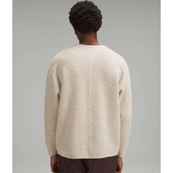 Lululemon Alpaca Merino Wool Blend Crewneck Sweater Small Heathered White Opal - Picture 2 of 9